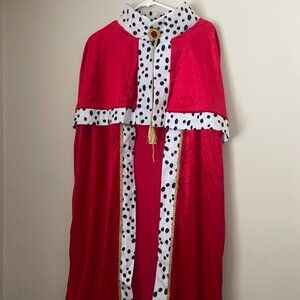 Red Velvet with Dalmatian Royal King Costume Robe